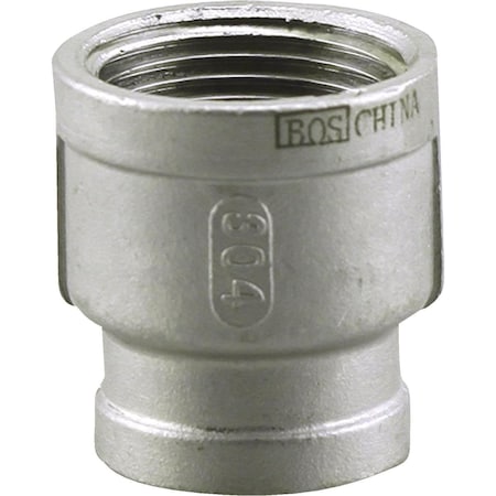 Plumbeeze PLUMB-EEZE 3/4 In. FIP x 1/2 In. FIP Stainless Steel Reducing Coupling U2-SSRC-0705